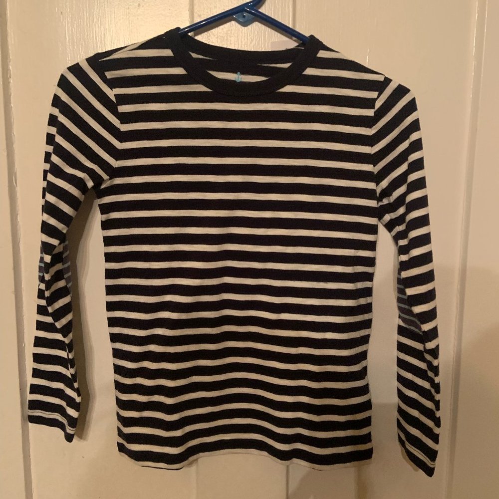J. Crew Crewcuts Boys Striped Shirt Navy with White Stripes size 8 NWT